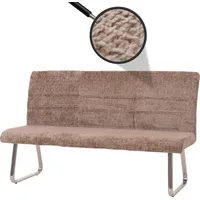 Mendler Sitzbank HWC-G55, Esszimmerbank Bank, Edelstahl gebürstet Stoff/Textil Chenille