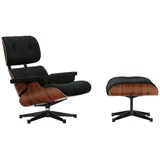 Vitra - Lounge Chair & Ottoman, schwarz / poliert, Santos Palisander, Nubia, anthrazit / schwarz (neue Maße)