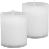 HS Candle 2er Pack Ersatzkerze/Nachfüllkerze weiß 6 cm / N1