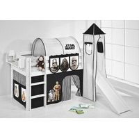 Lilokids Hochbett Spielbett JELLE Star Wars - Hochbett - mit Turm, Rutsche und Vorhang