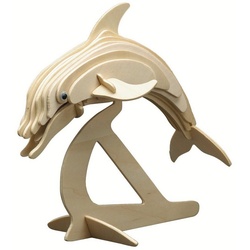 Pebaro 3D-Puzzle Holzbausatz Delphin, 864/1, Puzzleteile