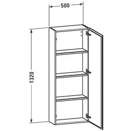 Duravit L-Cube Halbhochschrank 50 x 132 x 24,3 cm Weiß Matt