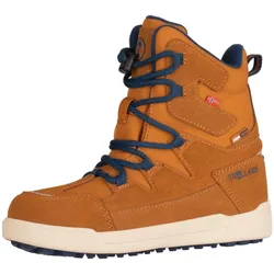 Winterstiefel TROLLKIDS "KIDS FINNMARK WINTER BOOTS", Gr. 31, braun (almond, madeira blau), Leder, Synthetik, mehrfarbig, sportlich, Schuhe, wasserdicht, Schnellverschluss mit Schnürsenkel