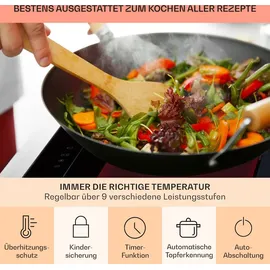 Klarstein 2-in-1 Induktionskochfeld mit Dunstabzug, Induktionskochfeld mit Abluft & Ventilator, 4-Zonen-Kochfeld, Glaskeramik-Einbauherd, Kochfeld mit Dunstabzug, Energieklasse A, 654m3/h Luftstrom