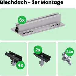 Blechdach Montage-Komplettset für Balkonkraftwerk & Solaranlagen