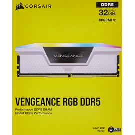 Corsair Vengeance RGB weiß DIMM Kit 32GB, DDR5-6000, CL36-44-44-96, on-die ECC (CMH32GX5M2E6000C36W)