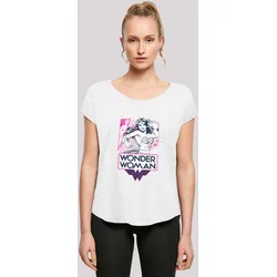 T-Shirt F4NT4STIC "DC Comics Wonder Woman Pink Action'", Damen, Gr. 4XL, weiß, Obermaterial: 100% Baumwolle, casual, regular fit, Rundhals, Kurzarm ohne Bündchen, Shirts, Print