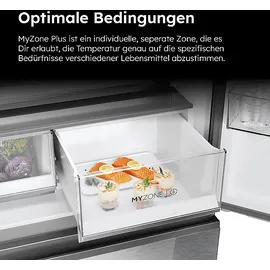 Haier HFR7819ENGC 83 Serie 7 French Door (504 l, 1900 mm hoch, Edelstahl)