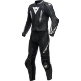 Dainese Laguna Seca 5, 2-Teiler Perforierte Motorrad Lederkombi 2tlg. perforiert - Schwarz/Schwarz/Weiß - 48