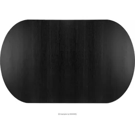 Konsimo Esstisch Esszimmertisch oval "altis", Schwarz, Furnier, Classic, 160-200x76,5x90 cm