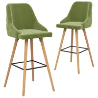 VidaXL Barhocker 2 Stk. Hellgrün Samt