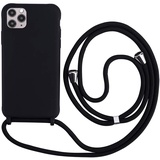 TANGNI Handykette Hülle für iPhone 11 Pro Max Hülle Necklace Hülle mit Kordel zum Umhängen Silikon Handy Schutzhülle mit Band - Schnur mit Case zum umhängen -Schwarz