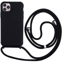 TANGNI Handykette Hülle für iPhone 11 Pro Max Hülle Necklace Hülle mit Kordel zum Umhängen Silikon Handy Schutzhülle mit Band - Schnur mit Case zum umhängen -Schwarz