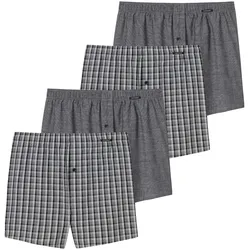 SCHIESSER Herren Web-Boxershorts, 4er Pack - Unterhose, Baumwolle Grau XL