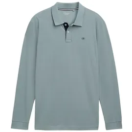 Tom Tailor Basic Contrast Langarm-polo Grey Mint 3XL