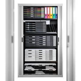 Exacompta Schubladenbox Modulo A4 28,8 x 35 x 35 cm 3-tlg. grau