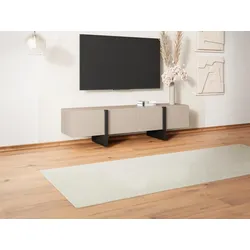 TV-Möbel mit 4 Türen - MDF - Beige & Schwarz - LUVONIA