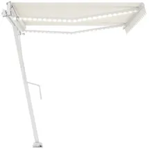 vidaXL Automatische Markise mit LED & Windsensor 400x350 cm Cremeweiß