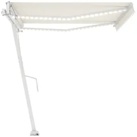 vidaXL Automatische Markise mit LED & Windsensor 400x350 cm Cremeweiß
