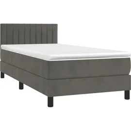 vidaXL Boxspringbett 100 x 200 cm Dunkelgrau
