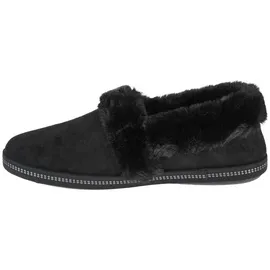 SKECHERS Cozy Campfire Team Toasty Slippers, Black Microfiber/Faux Fur Line, 39