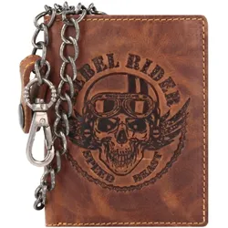 Greenburry Rebel Rider Biker Geldbörse Leder 11 cm brown Braun Herren 