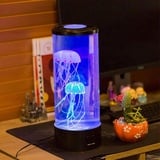 BYNYXI USB Quallen Lavalampe, LED Jellyfish Lava Lamp mit 7 Farbe LED Farbwechsel Nachtlicht Fantasy Quallen Lavalampe Stimmungslicht Geschenk für Kinder Schlafzimmer Zuhause Büro-10.5cmx10.5mx29cm