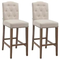 CLP 2er Set Barhocker Louise Stoff creme/antik-hell