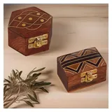 Marrakesch Orient & Mediterran Interior 2er Set Schmuckkästchen aus Holz Dajat Delya