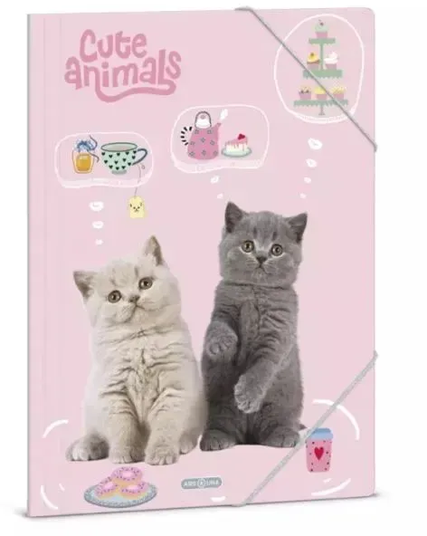 Süße Tiere: Teeparty Gummimappe - A4