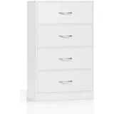 Woltu Kommode, Weiß, Holzwerkstoff, Textil, 4 Schubladen, Rechteckig, 54.8x89x30 cm, Wohnzimmer, Kommoden & Sideboards, Kommoden