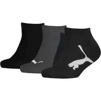 Puma Kinder Sneaker Socken 3er Pack Schwarz/Grau/Weiß 39-42