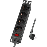 Logilink 10" Steckdosenleiste 4-fach, mit Schalter, 1HE, 2m (PDU4B01)