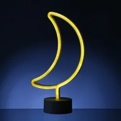 LED Neonlicht Mond warmweiß Neonschild Leuchtfigur Batterie USB 30cm