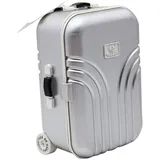 Tongyixin Mini Klein trolleys Spardose,Niedlicher Trolley-Gepäckorganisator,Simulation Reisekoffe Sparschwein,Wanderkoffer zum Geldsparen,Lustige Geschenke zum Geburtstag(Silber)