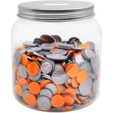 Mczcent Sparschwein Groß, Sparbüchse Transparent für Münzen, Spardose Groß Plastik Durchsichtig, Grosse Spardosen Piggy Coin Money Saving Bank Münzen Jar Box für Jungen Mädchen Kinder Erwachsene