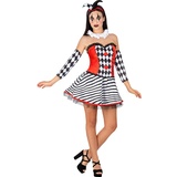 Funidelia | Harlekin Kostüm für Damen Clowns, Zirkus - Kostüm für Erwachsene & Verkleidung für Partys, Karneval & Halloween - Größe L - Schwarz