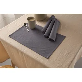 LeGer Home by Lena Gercke Platzset "Liaa", grau (anthrazit), B:30cm L:45cm, Obermaterial: 88% Baumwolle, 12% Leinen, LEGER HOME BY LENA GERCKE, Platzsets, Baumwollqualität mit Leinenanteil, schöne Haptik, Deko, Maße 30x40 cm