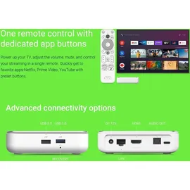 Homatics Box R 4K Plus Android TV Mediaplayer + DVB-T2 Tuner (4K UHD, HDR, WiFi 6, Bluetooth)