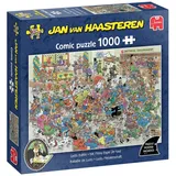 JUMBO Spiele Jumbo 1110100482 - Jan van Haasteren, Ludo Meisterschaft, Mensch ärgere dich nicht, Comic-Puzzle, 1000 Teile