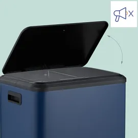 Relaxdays Mülleimer 2 x 15 l Blau