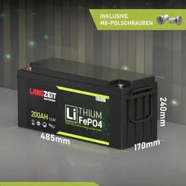 LANGZEIT Batterien LiFePO4 200Ah 12V Lithium Batterie