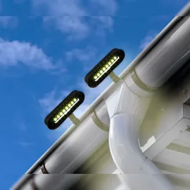 Hi Haushalt International HI 70385 LED Solar Dachrinnenleuchte Dachrinnen Leuchte 2er Set schwarz