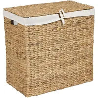 Beliani Korb aus Wasserhyazinthe natürlich/beige rechteckig 50x30 cm, Wäschekorb Langson
