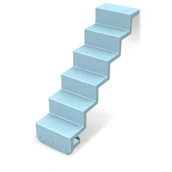 Polyester Treppe Eleganz - Randbefestigung Meerblau