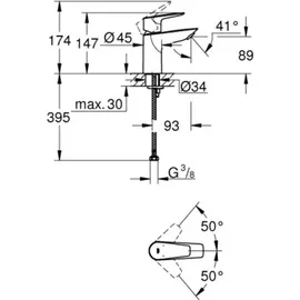 Grohe BauEdge Einhandmischer Chrom