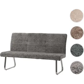 Mendler Sitzbank HWC-G55 Chenille Dunkelgrau 180 x 40 x 48 cm