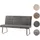 Mendler Sitzbank HWC-G55 Chenille Dunkelgrau 180 x 40 x 48 cm