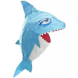 Funny Fashion Pinata Geburtstags Dekoration, Blauer Hai - 65 x 19 x 38 grau