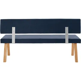 Home Affaire Mobilar Rio", grau (grau blau), B:140cm H:89cm T:53cm, Polyester, Sitzbänke, mit Rückenlehne und aus Massivholz